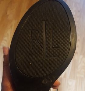 Ralph Lauren Black Leather Wedges